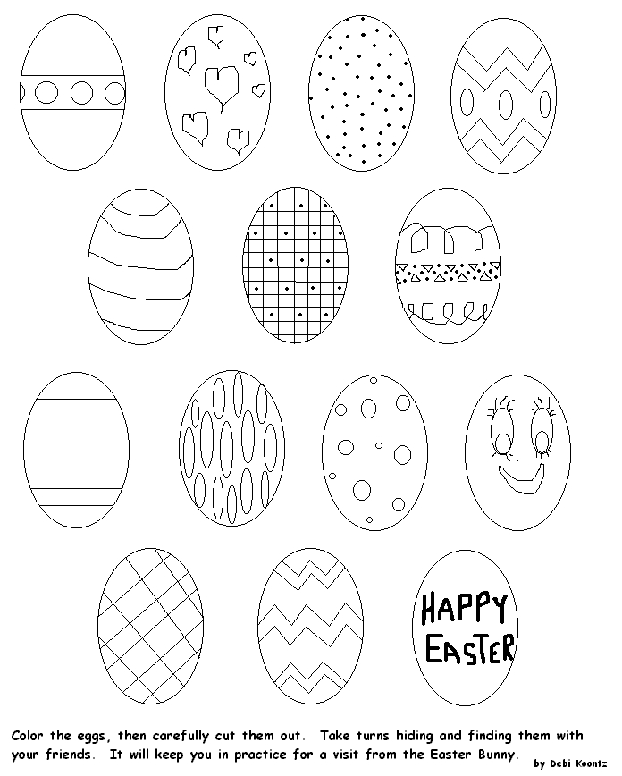coloring pages easter eggs. Debi#39;s Easter Egg Coloring